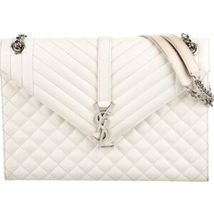 YSL Large Grain Se Poudre Matelasse Chevron Shoulder Bag